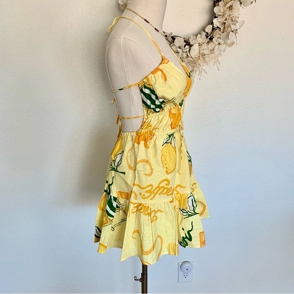🍋 SABO Astyn Dress in Amalfi Citrus Lemons Oranges Fruit Print Yellow Sundress - Picture 9 of 16